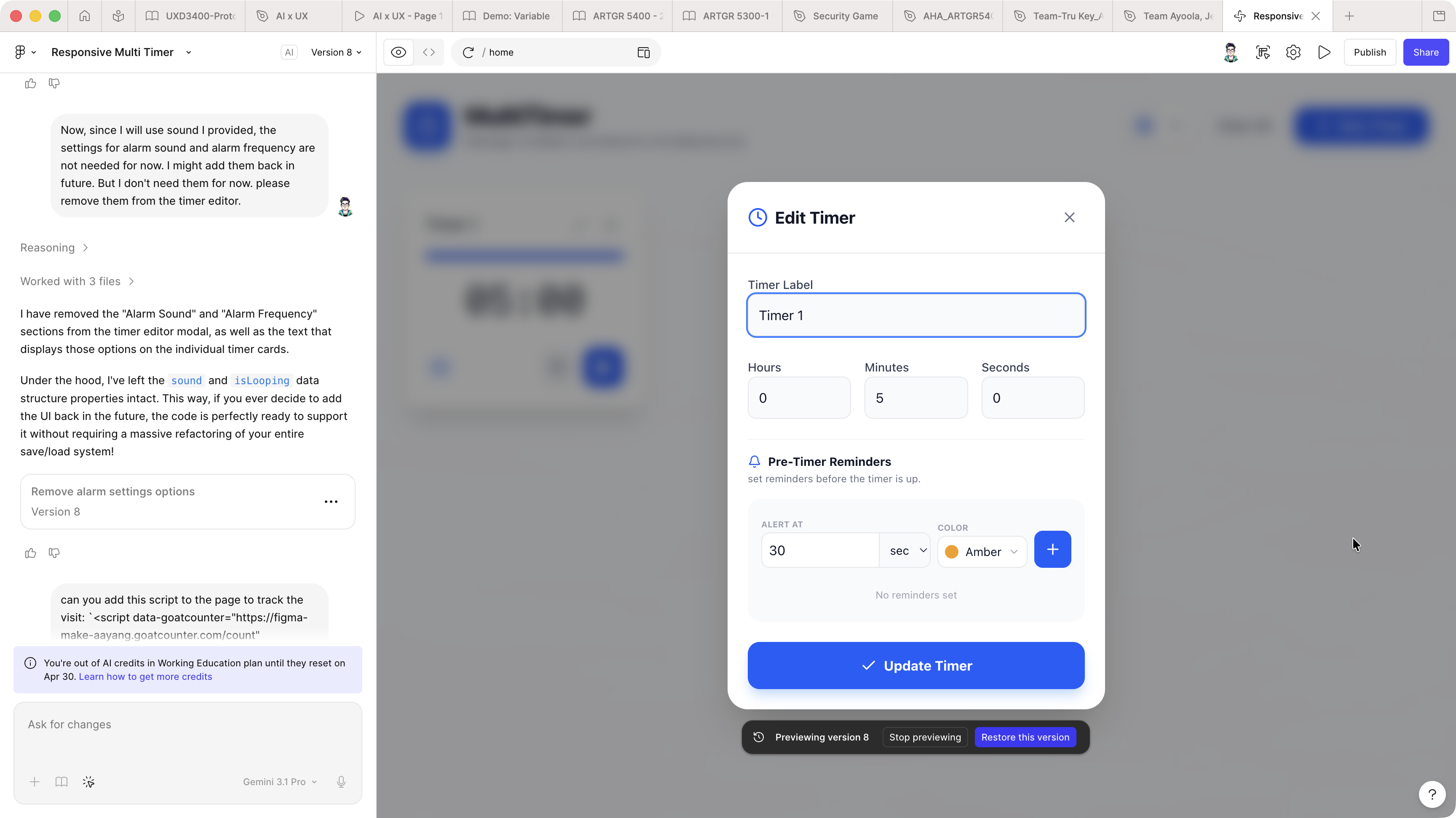 v7 remove feature after