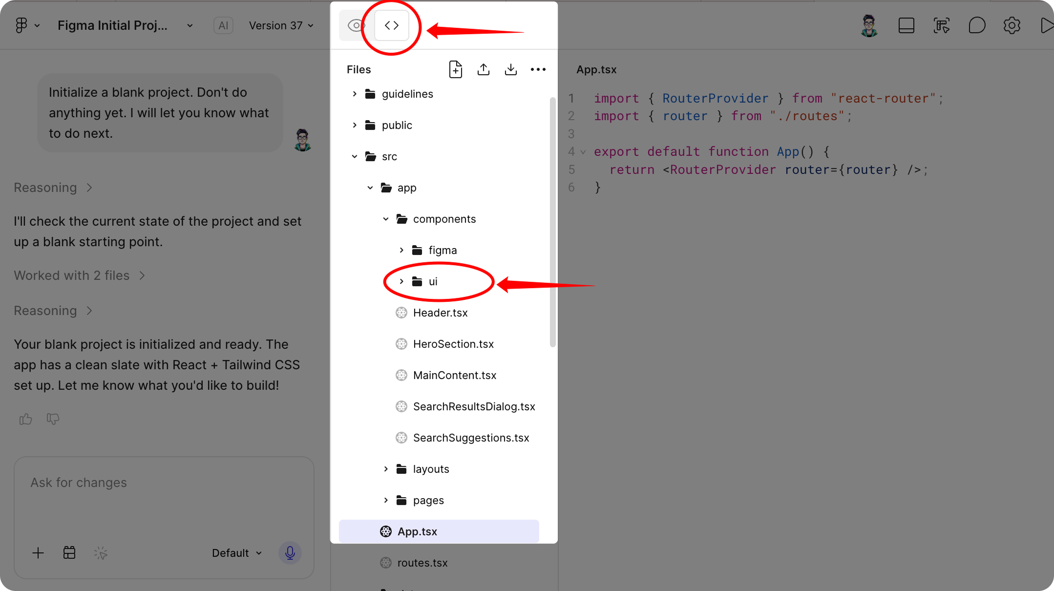 How to view code in Figma Make