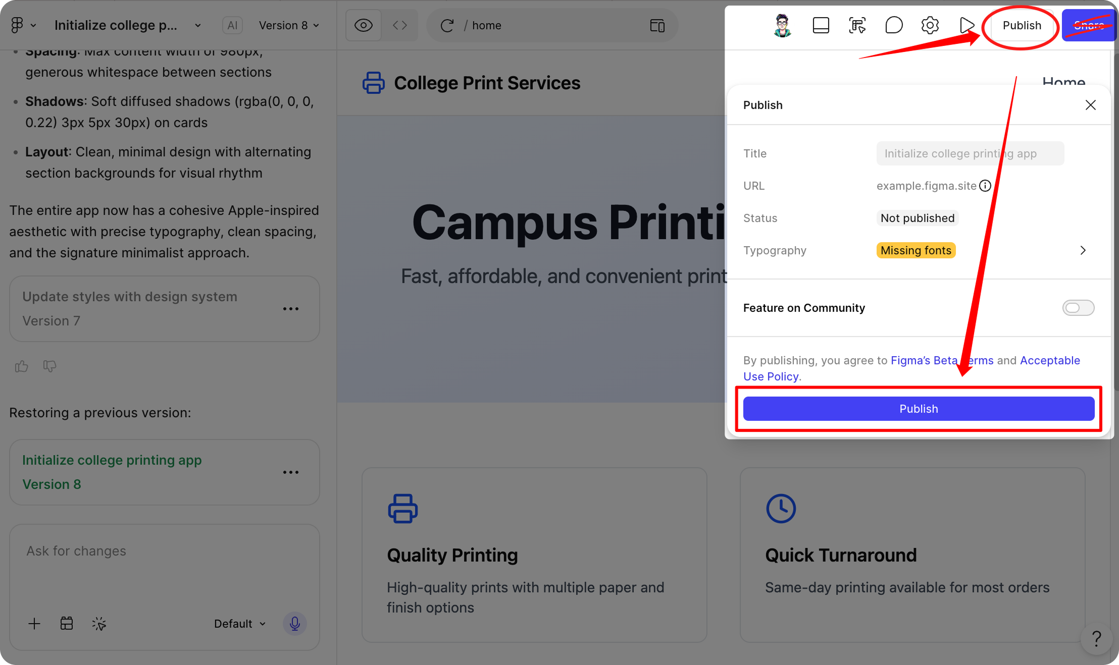 How to publish a Figma Make app