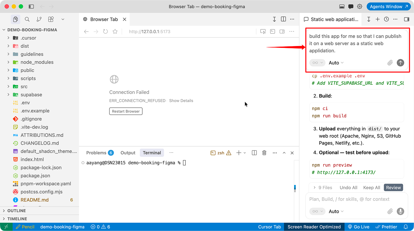 AI-assisted React build support